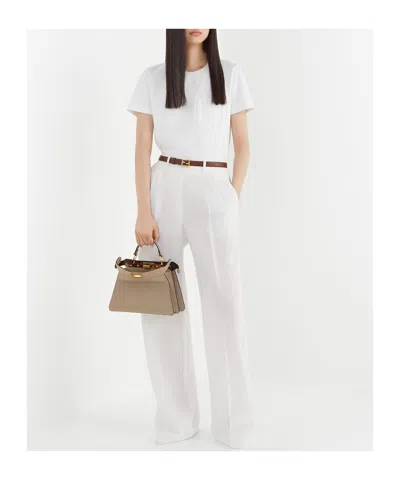 Fendi Dove Grey Leather Bag In Neutral