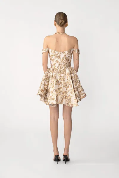 Sau Lee Jem Brocade Mini Dress In Neutral