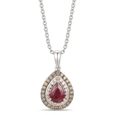 Le Vian Ladies Passion Ruby Necklaces Set In 14k Vanilla Gold In Silver