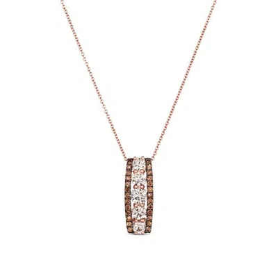 Le Vian Ladies Chocolate Diamonds Necklaces Set In 14k Strawberry Gold In Gold