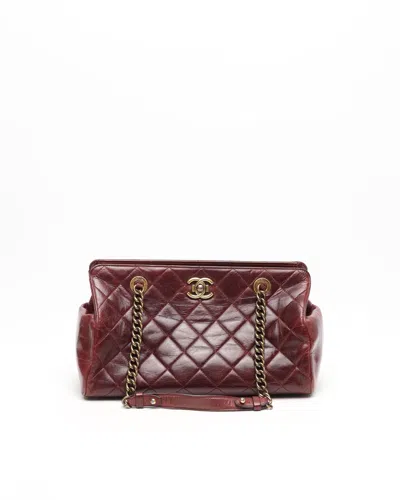 Pre-owned Chanel Perfect Edge Bag In Burgundy