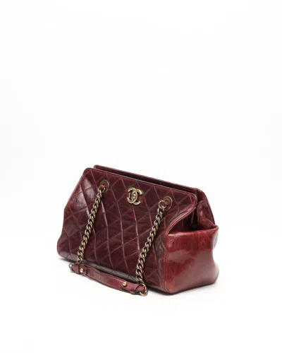 Pre-owned Chanel Perfect Edge Bag In Burgundy