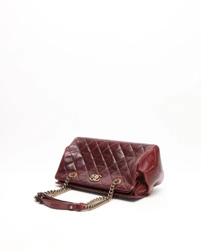 Pre-owned Chanel Perfect Edge Bag In Burgundy