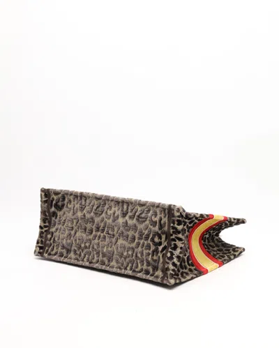 Dior Christian  Large Leopard Mizza Book Tote Bag In Multi