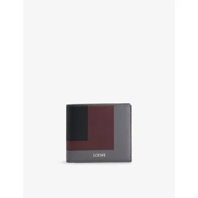 Loewe Calfskin Leather Panelled Bi-fold Wallet In Multi