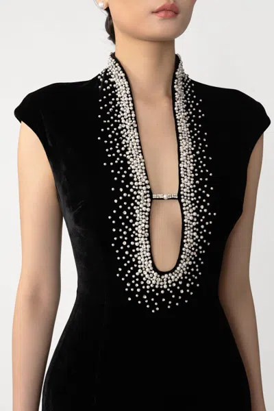 Sau Lee Lenora Velvet Gown In Black