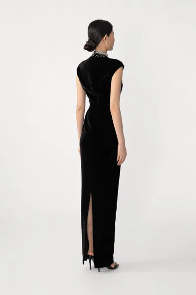 Sau Lee Lenora Velvet Gown In Black