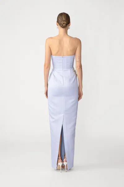 Sau Lee Luna Satin Gown In Blue