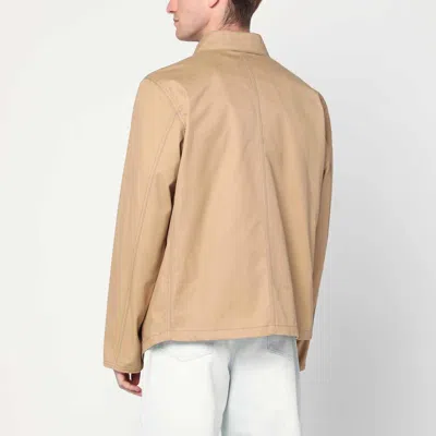 Namacheko Collared Cotton Jacket With Front Zip Pockets In Gold