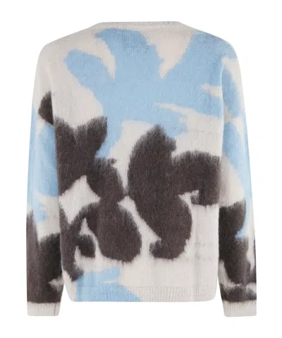 Roberto Collina Crew Neck Long Sleeve Sweater In Multi