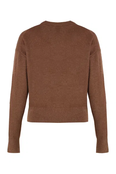 Calvin Klein Cashmere Crew Neck Knitwear In Brown