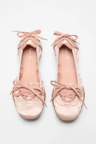 Acne Studios Women Satin Lace-up Shoes In Pink