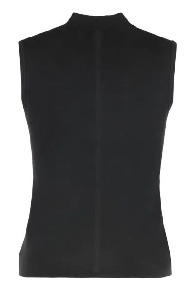 Calvin Klein Tank Top In A Viscose Blend In Black