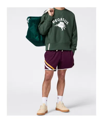 Champion Graphic Print Crew Neck Cotton Sweatshirt In Green