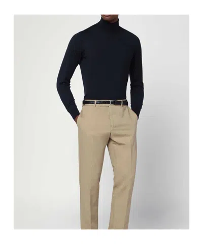 Drumohr Turtleneck Merino Wool Sweater With Long Sleeves In Black