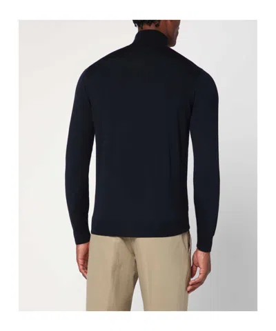 Drumohr Turtleneck Merino Wool Sweater With Long Sleeves In Black