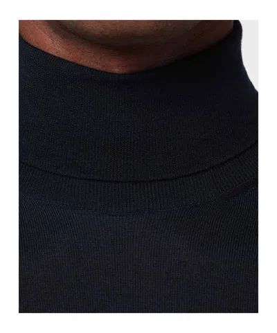 Drumohr Turtleneck Merino Wool Sweater With Long Sleeves In Black