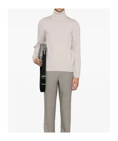 Drumohr Wool Turtleneck Sweater Long Sleeves In White