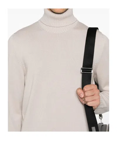 Drumohr Wool Turtleneck Sweater Long Sleeves In White