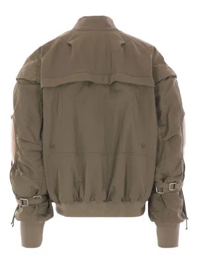 Hed Mayner Cut-out Fleece-lined Bomber Jacket In Brown