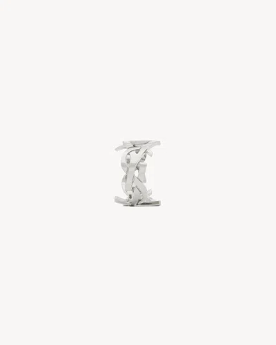 Saint Laurent Cassandre Silver-tone Ring In Metallic