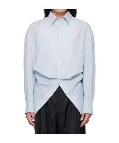 Hed Mayner Light Cotton Poplin Shirt In Blue