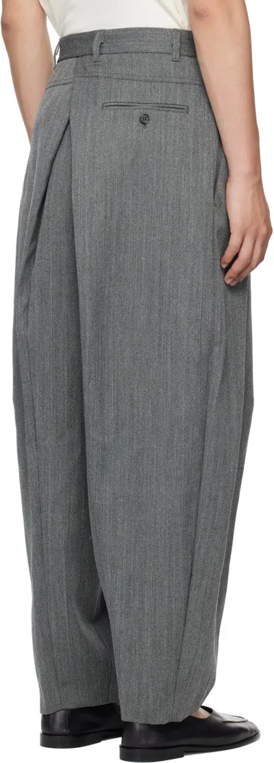 Hed Mayner Wool Trousers In Gray