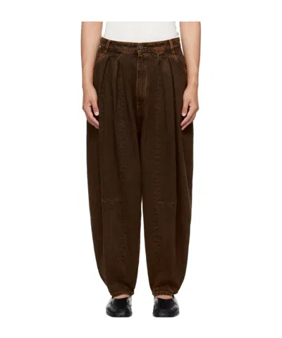 Hed Mayner Non-stretch Jeans In Brown