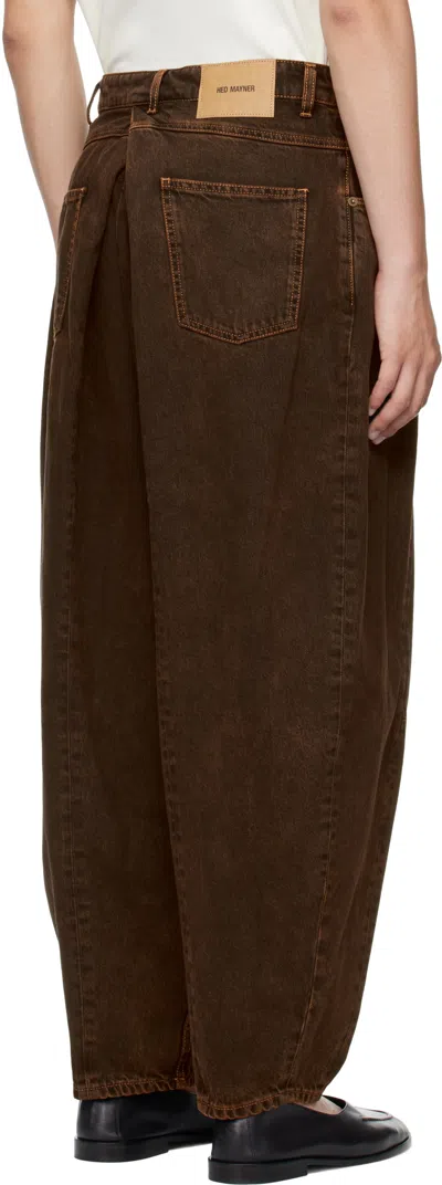 Hed Mayner Non-stretch Jeans In Brown