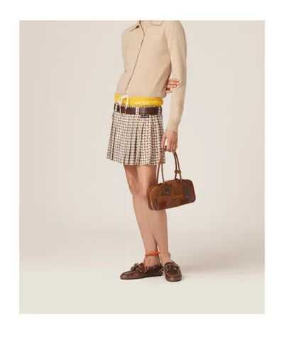 Miu Miu Beau Small Leather Top-handle Bag In Brown