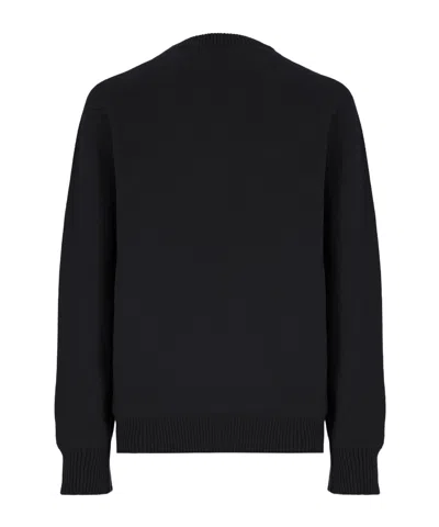 Laneus Crew-neck Merino Jumper In Black