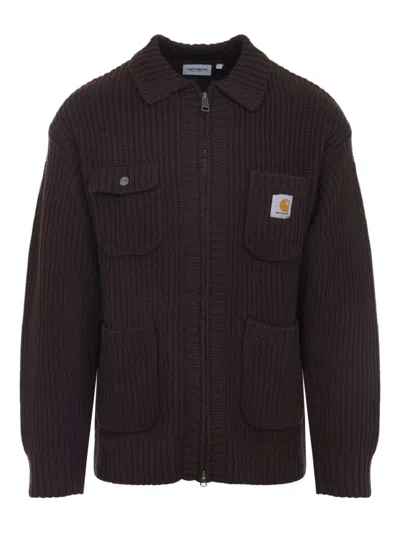 Carhartt Wip Chocolate Knit Chore Knit Jacket In Black
