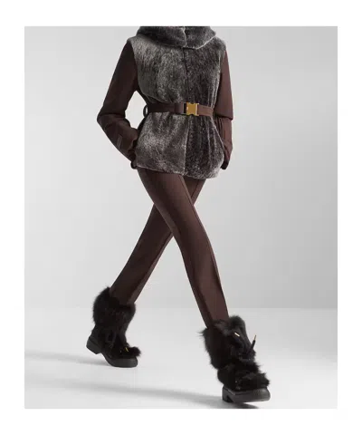 Fendi Chic Fur And Suede Ankle Boots In Black