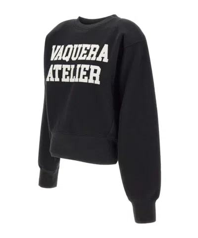 Vaquera Women Shoulderpad Sweatshirt Knit In Black