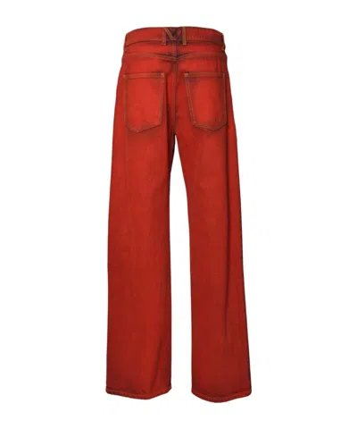 Msgm Straight Leg Pants In Red