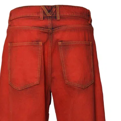 Msgm Straight Leg Pants In Red