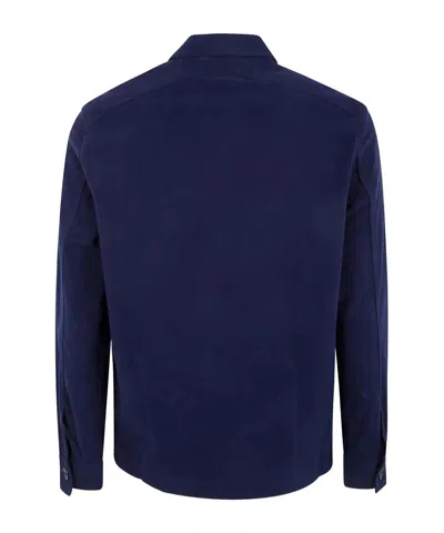 Paul Smith Military Style Overshirt Jacket For Men In Blue