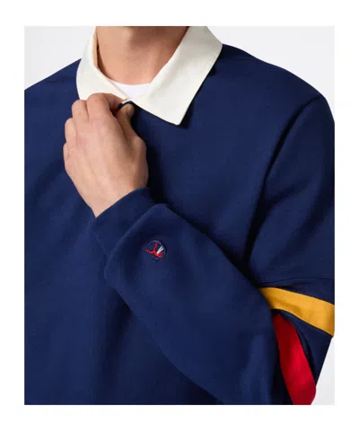 Champion Stripe-detail Long-sleeve Polo Shirt In Blue