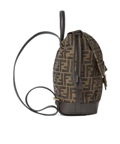 Fendi Ff Top Handle Backpack In Brown