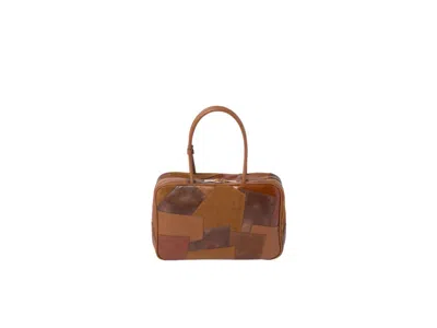 Miu Miu Leather Shopping Bag Featuring Double Handles In Brown