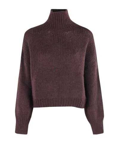 Roberto Collina Turtleneck Long-sleeved Sweater In Purple
