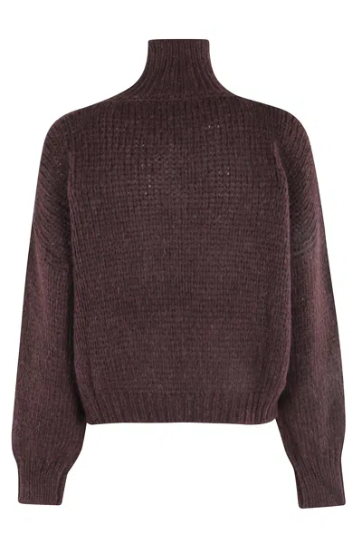 Roberto Collina Turtleneck Long-sleeved Sweater In Purple