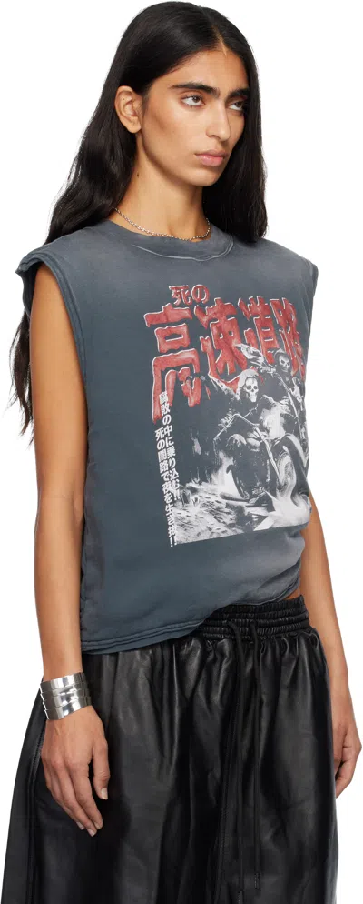 Lu'u Dan Gray Wadded Sleeveless T-shirt In Gray