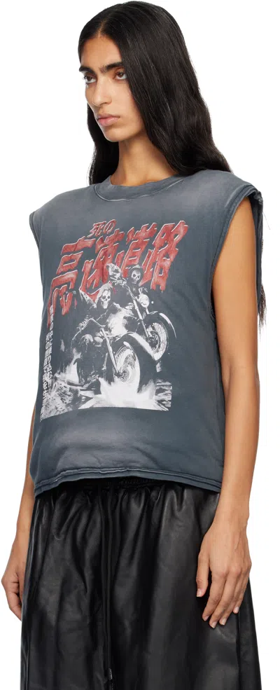 Lu'u Dan Gray Wadded Sleeveless T-shirt In Gray