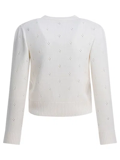 Chloé Wool And Cashmere Fitted Sweater With An Openwork Motif Clothing In Gray