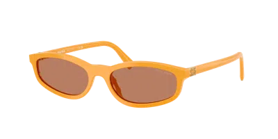 Miu Miu Eyewear Rectangular Frame Full Rim Sunglasses In Orange