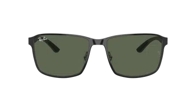 Ray Ban Rb3721 Rectangle-frame Sunglasses In Black