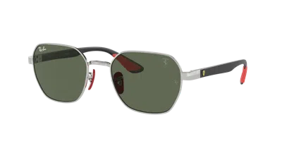 Ray Ban Rb3794m Scuderia Ferrari Collection Sunglasses Black Frame Green Lenses 54-20 In Orange