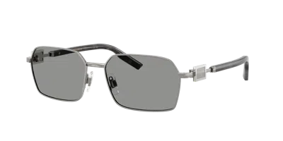 Dolce & Gabbana Dolce&gabbana 56mm Rectangular Sunglasses In Gray