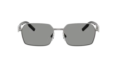 Dolce & Gabbana Dolce&gabbana 56mm Rectangular Sunglasses In Gray